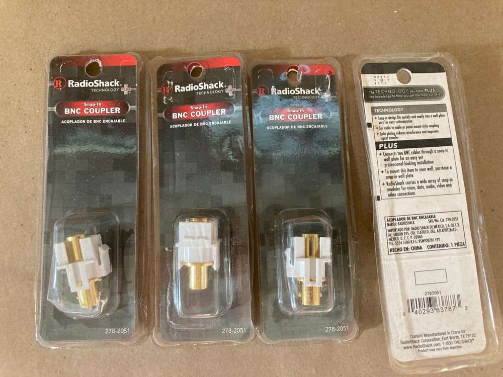 Radio Shack BNC Coupler 2782051 set of 4