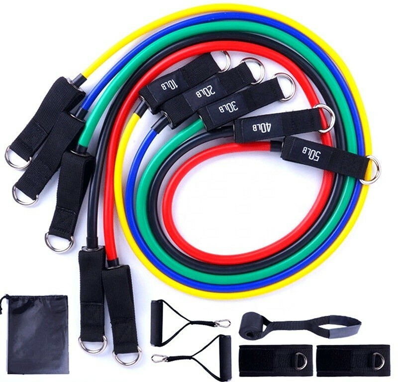 PA Results 11pcs Resistance Bands Set 150lbs / At Home & Gym