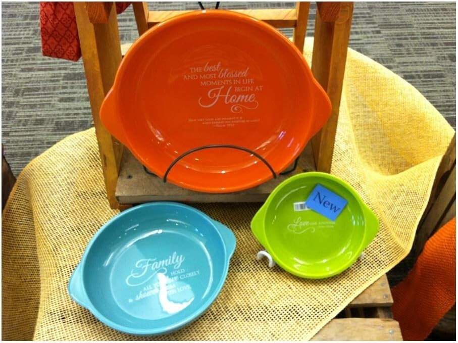 Abbey Press Blooming Blessings 3-Piece Bakeware Set, 9.75 x 2.75