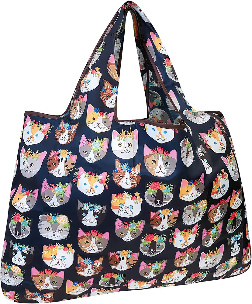 Large Foldable Tote Nylon Reusable Grocery Bags