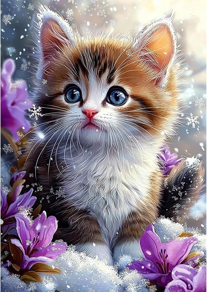 Diamond Art Painting Kits for Adults Cat Diamond Painting Kits 5D Flowers Diamon