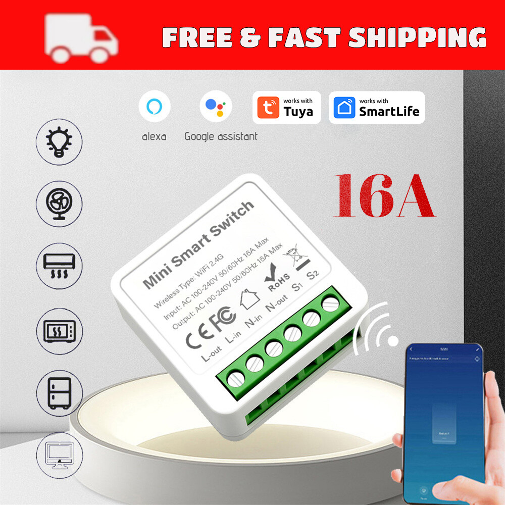 16A MINI Wifi Smart Switch Timer Wireless Switches DIY 2-way Control Relay