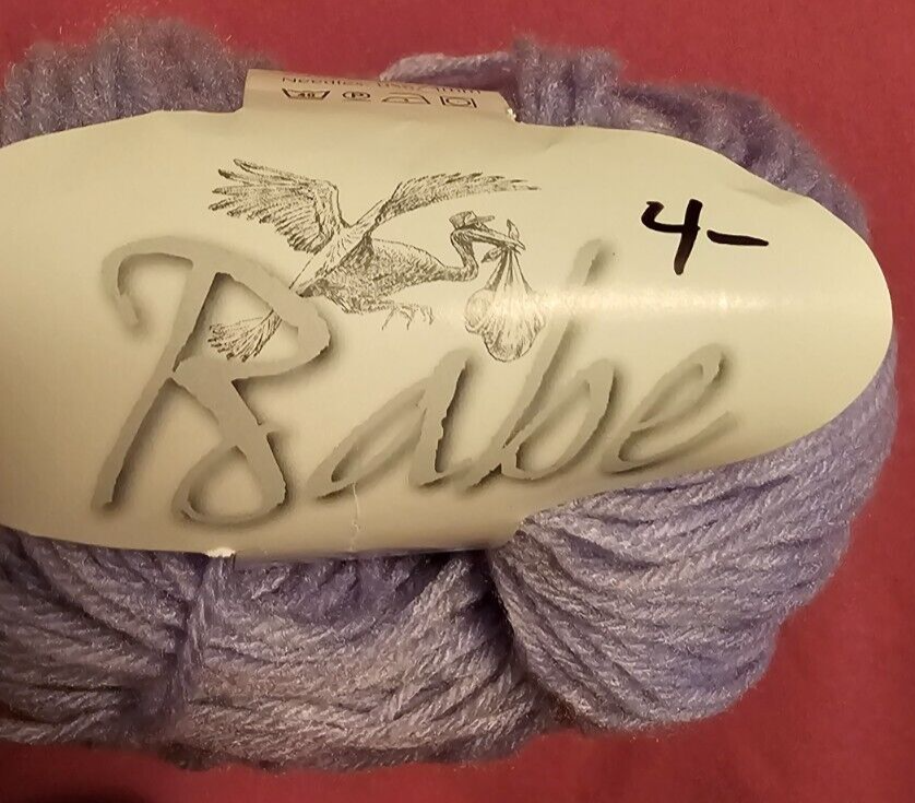 New Babe Yarn Skein Ball Purple Pink White  180 Yards 50g Acrylic 80 yards