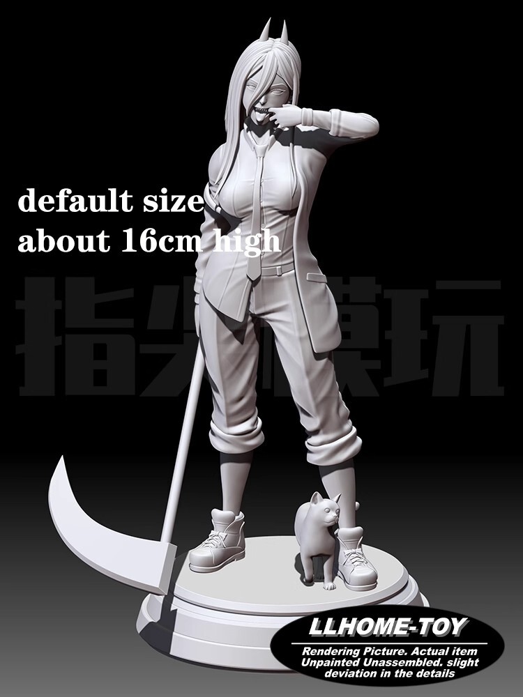 Anime DJ Power Sickle Statue Resin 3D Print DIY Figure Kit