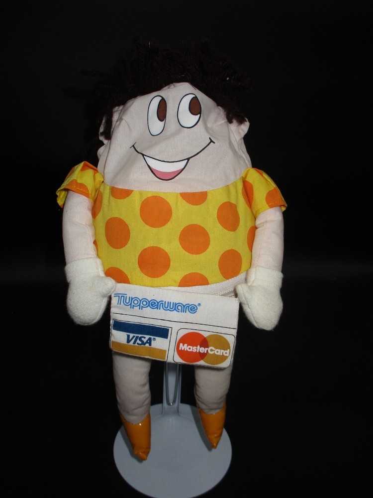 Vintage 1988 Commonwealth Tupperware Mascot Plush Zipper Flipper