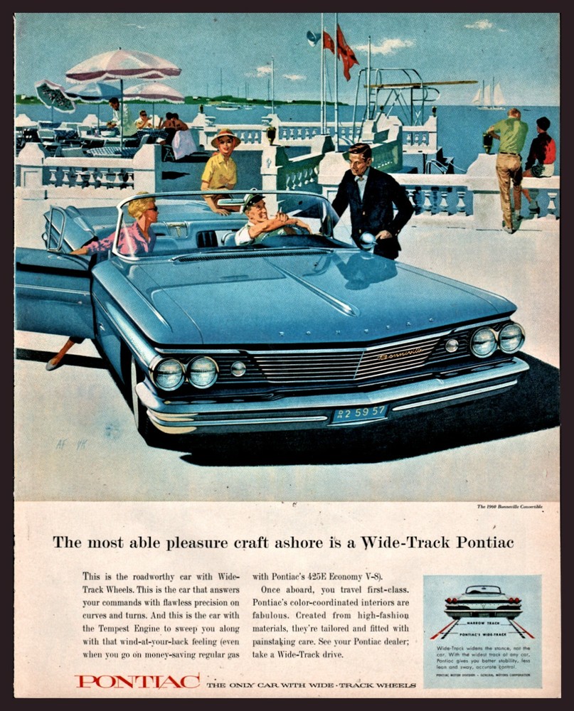 1960 PONTIAC Bonneville Convertible Classic Car AD Yachi Club VK AF Art-image