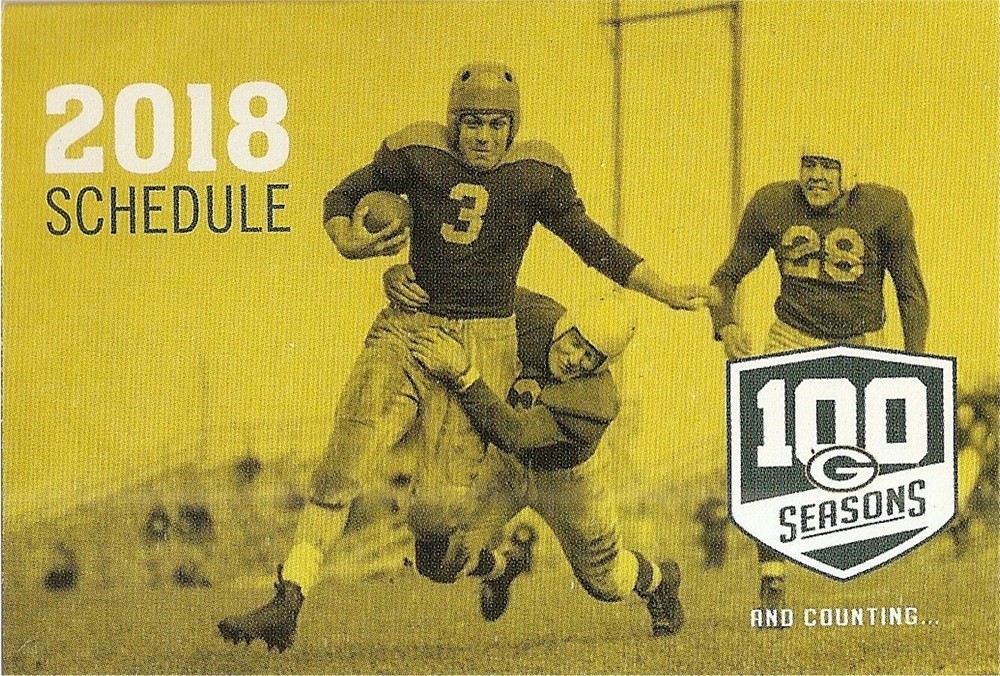 2018 Green Bay Packers NFL Football Pocket Schedule- Miller Lite Beer