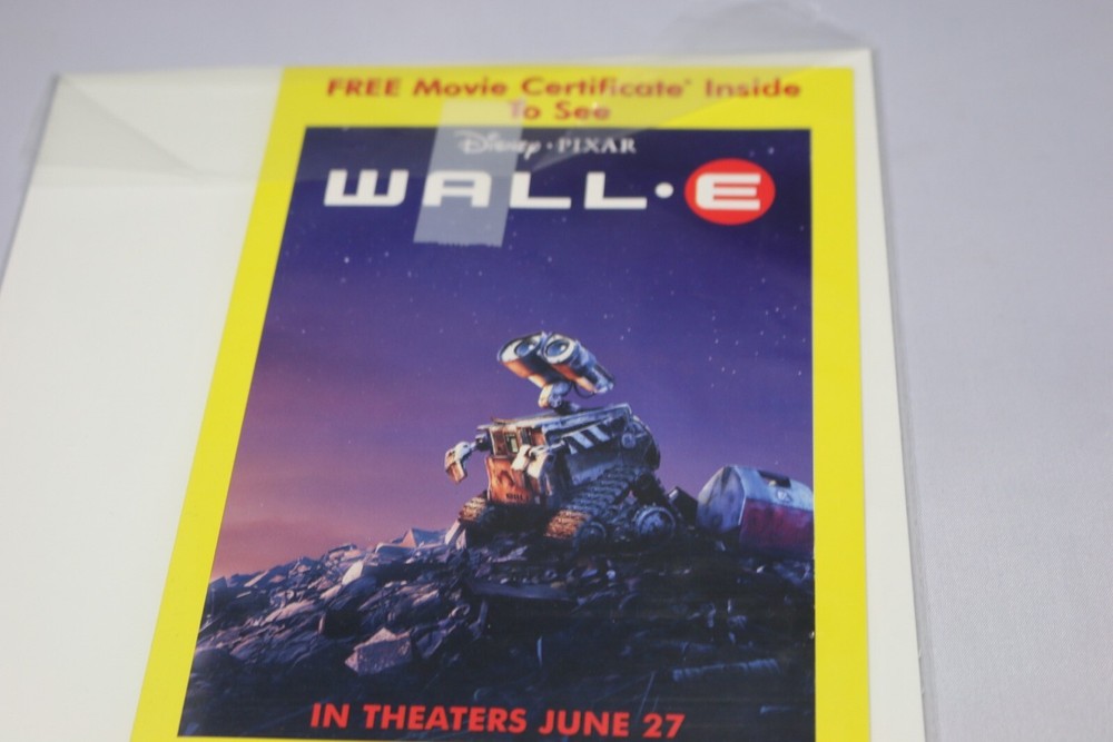 MOVIE MEMORABILIA Wall E Disney Pixar Movie Theatre Certificate Ad Flyer