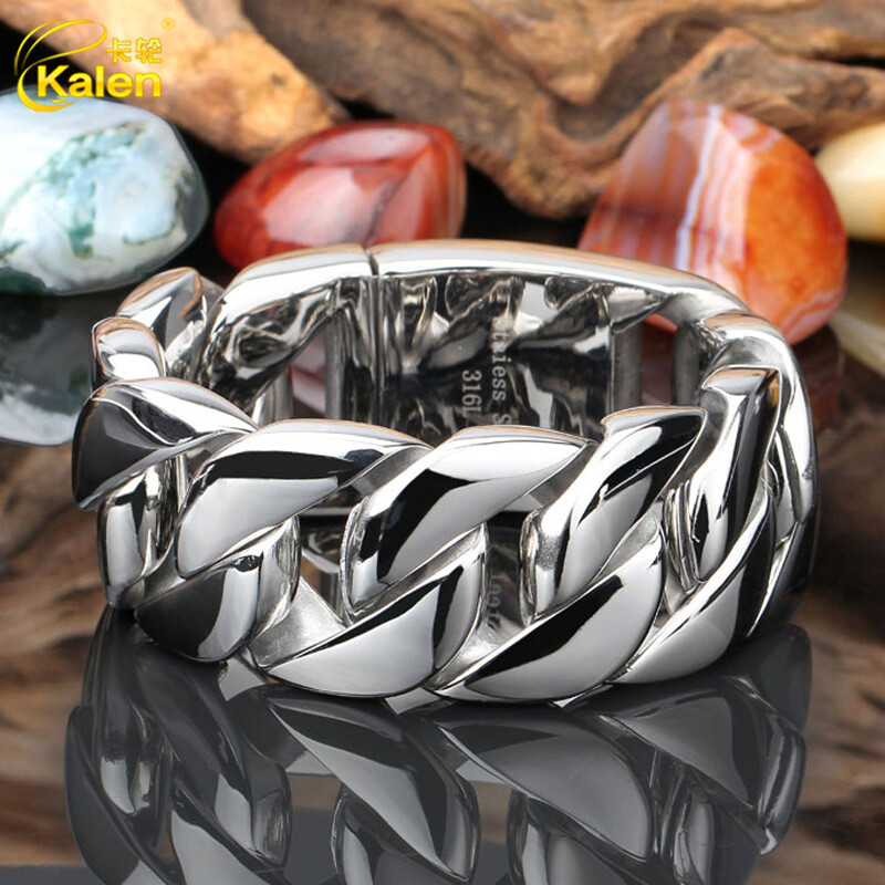 New coarse titanium steel bracelet personality glossy men's fashion jewelry