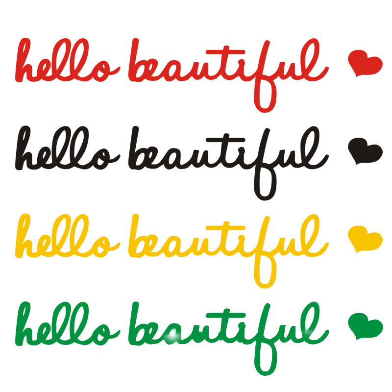 Hello Beautiful Car Rear View Mirror Decal Car Stickers Cute AccessoriEC