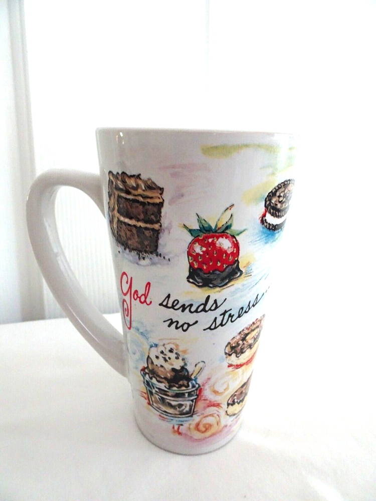 Abbey Press Coffee Mug with God Sends No Stress That Chocolate and Prayer Design  -image