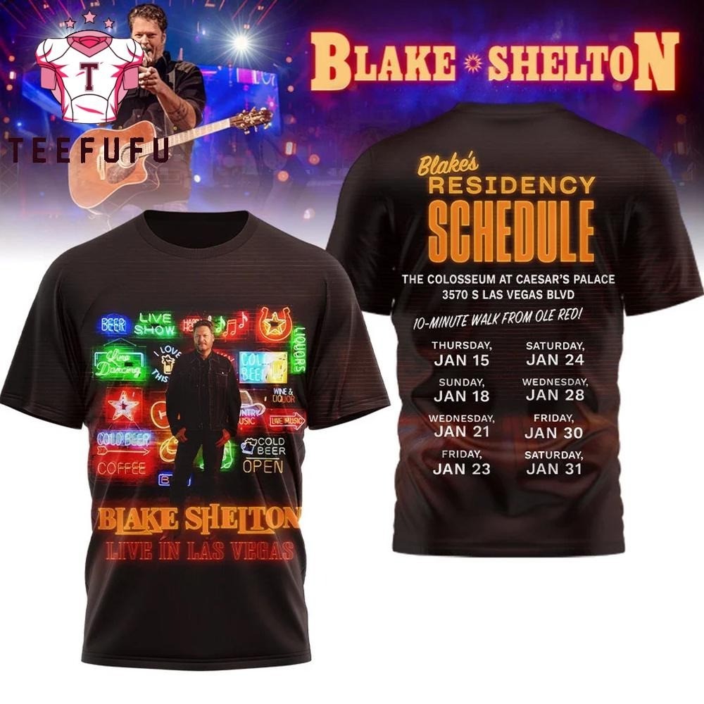 Blake Shelton Residency Schedule 2026 T Shirt PP2778