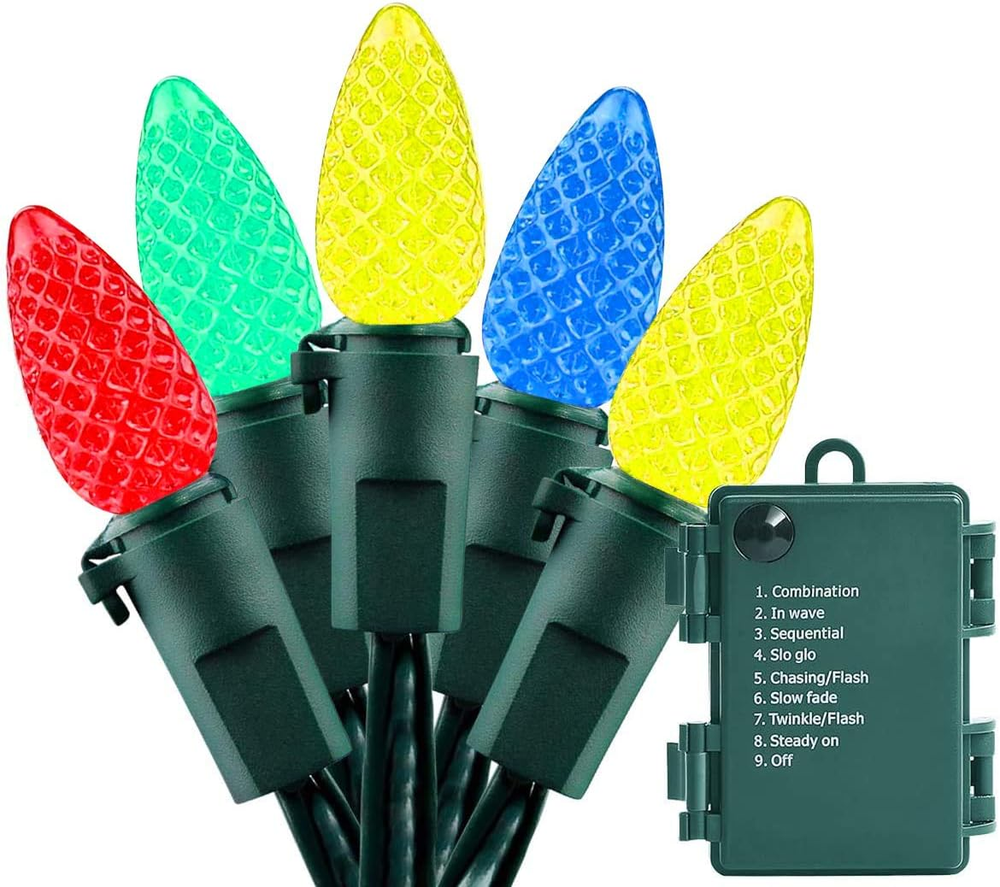 Battery Operated String Lights - 18Ft 50 LED C3 String Lights Christmas Lights B