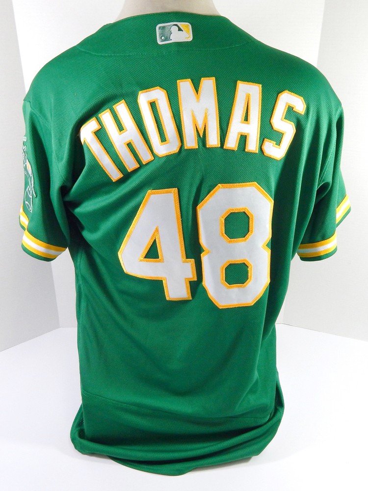 2020 Oakland Athletics Cody Thomas #48 Game Issued P Used Kelly Green Jersey 4