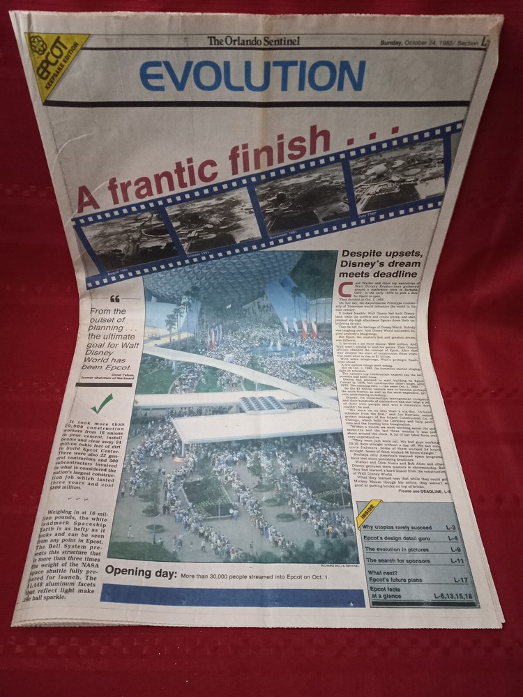 EPCOT Center Grand Opening News Story Orlando Sentinal 1982