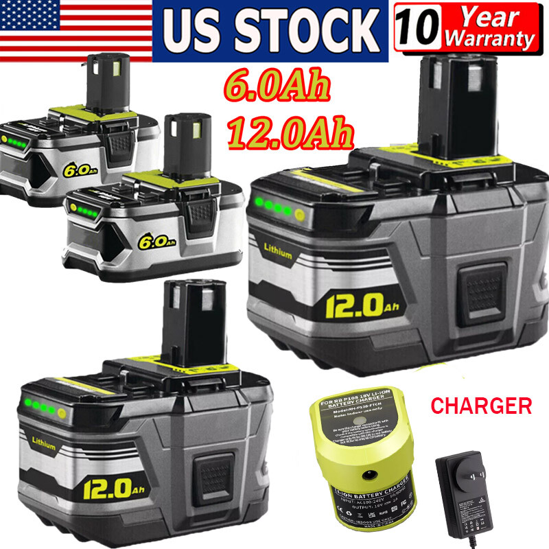 8.0AH For RYOBI P108 18V One Plus High Capacity Lithium-ion Battery NEW Charger