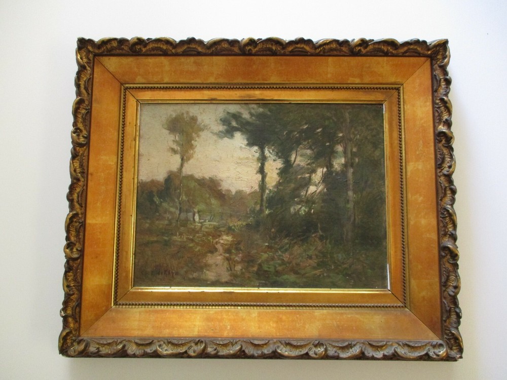 ANTIQUE PAINTING CHARLES DEKLYN T IMPRESSIONIST LANDSCAPE AMERICAN LISTED RARE