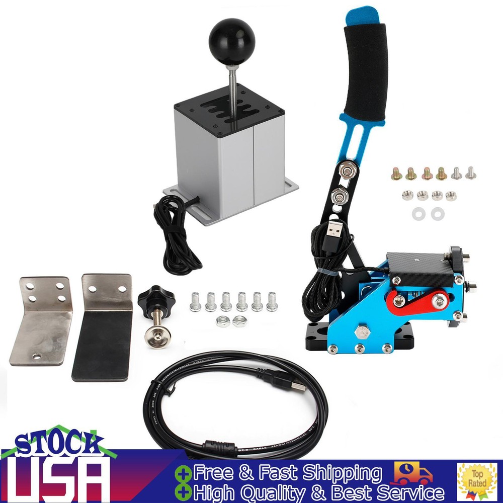 USB Handbrake with Clamp and 7+R H Shifter for Logitech G25 G27 Steering BU