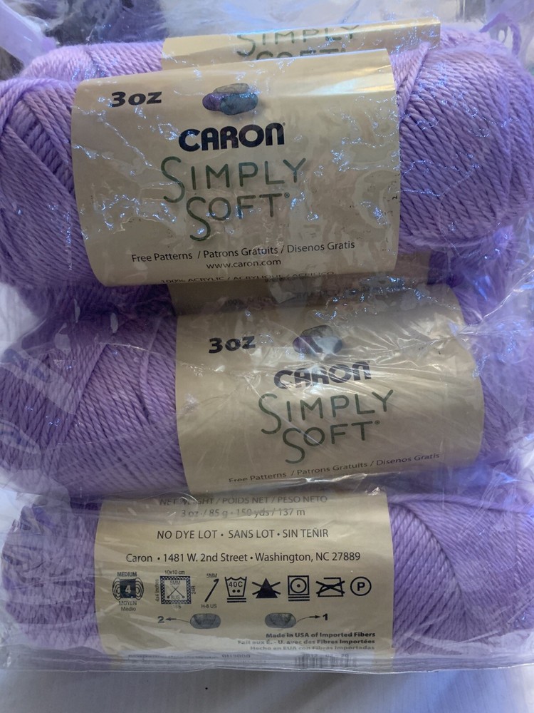 Caron Simply Soft Yarn~Orchid~ 9 Skeins~3oz ea