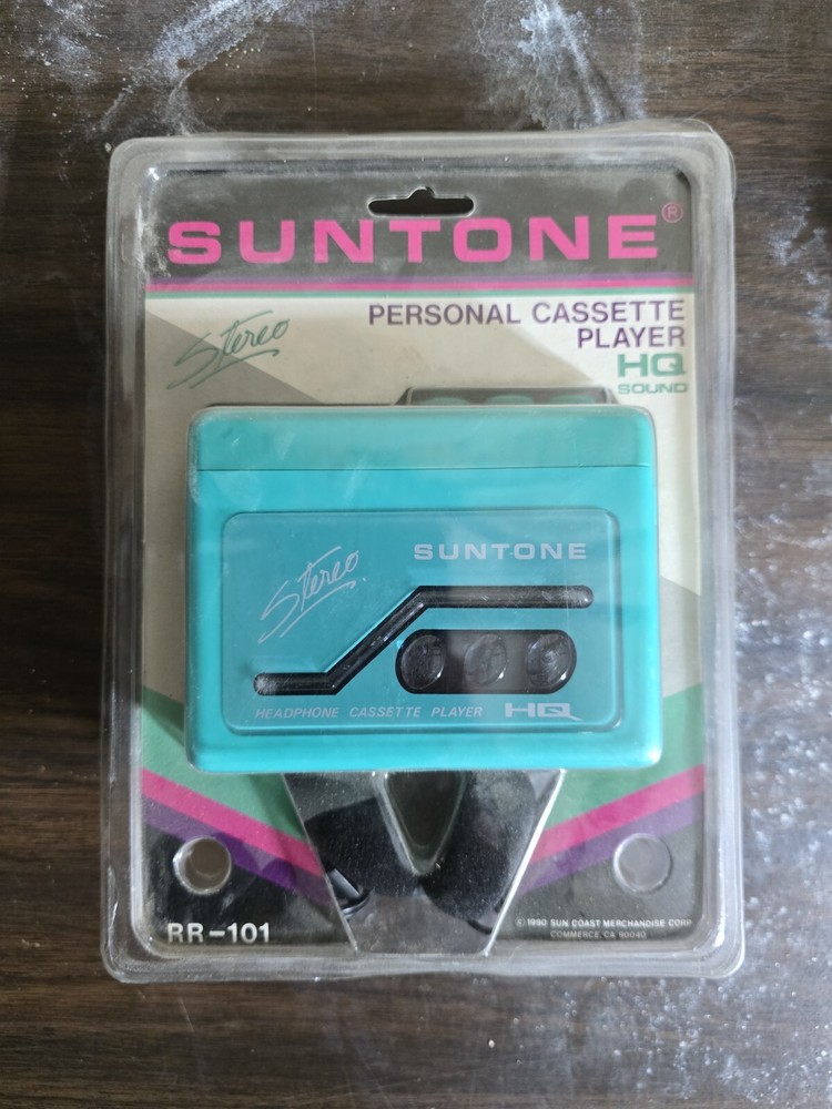 NOS Suntone Personal Cassette Player Walkman Turquoise 1990 Sealed Punk New Wave