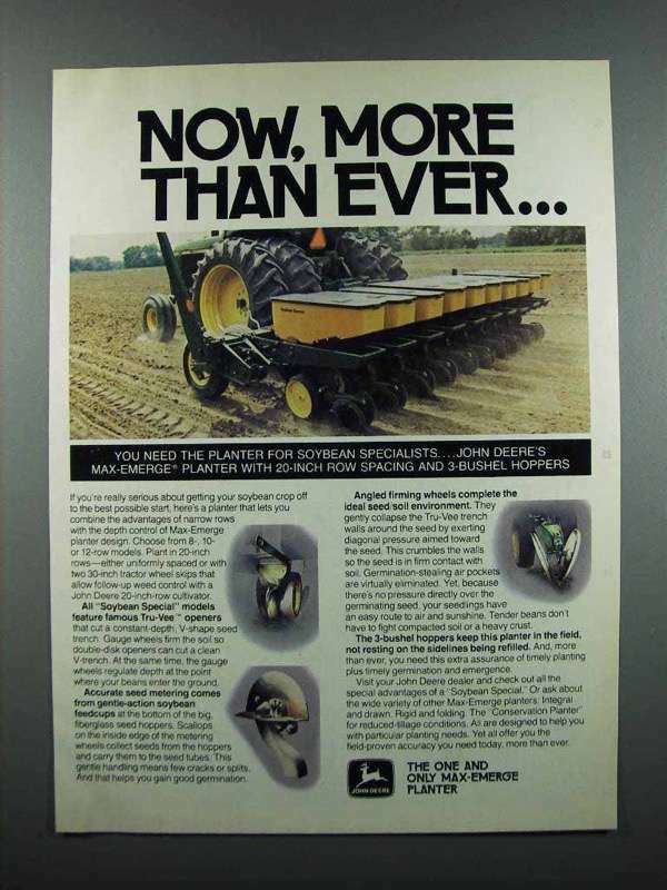 1983 John Deere Max-Emerge Planter Ad - More Than Ever