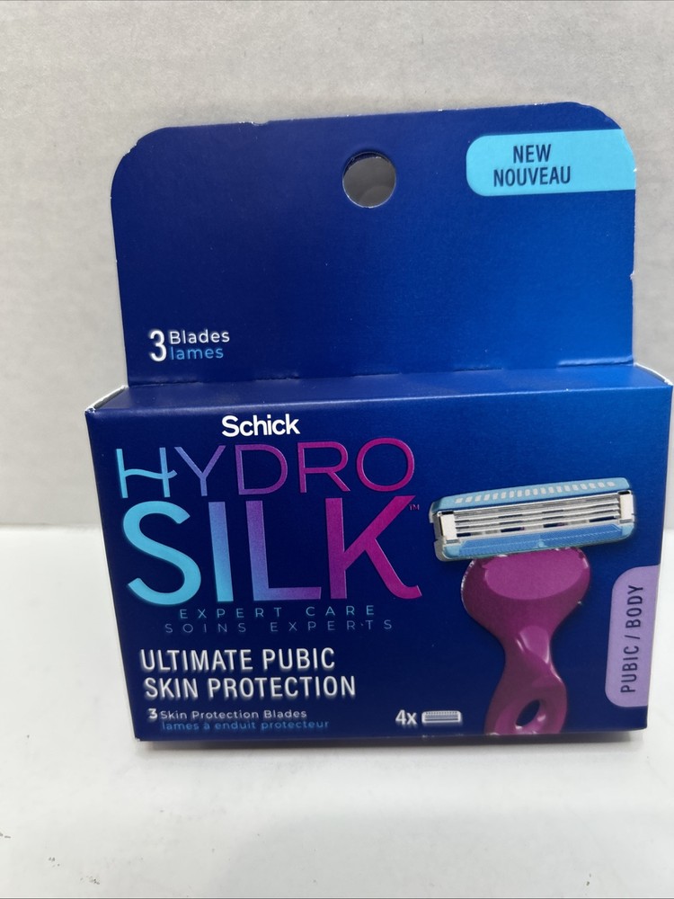Schick Hydro Silk 3 Razor Blades for Expert Care and Ultimate Pubic Skin Protection