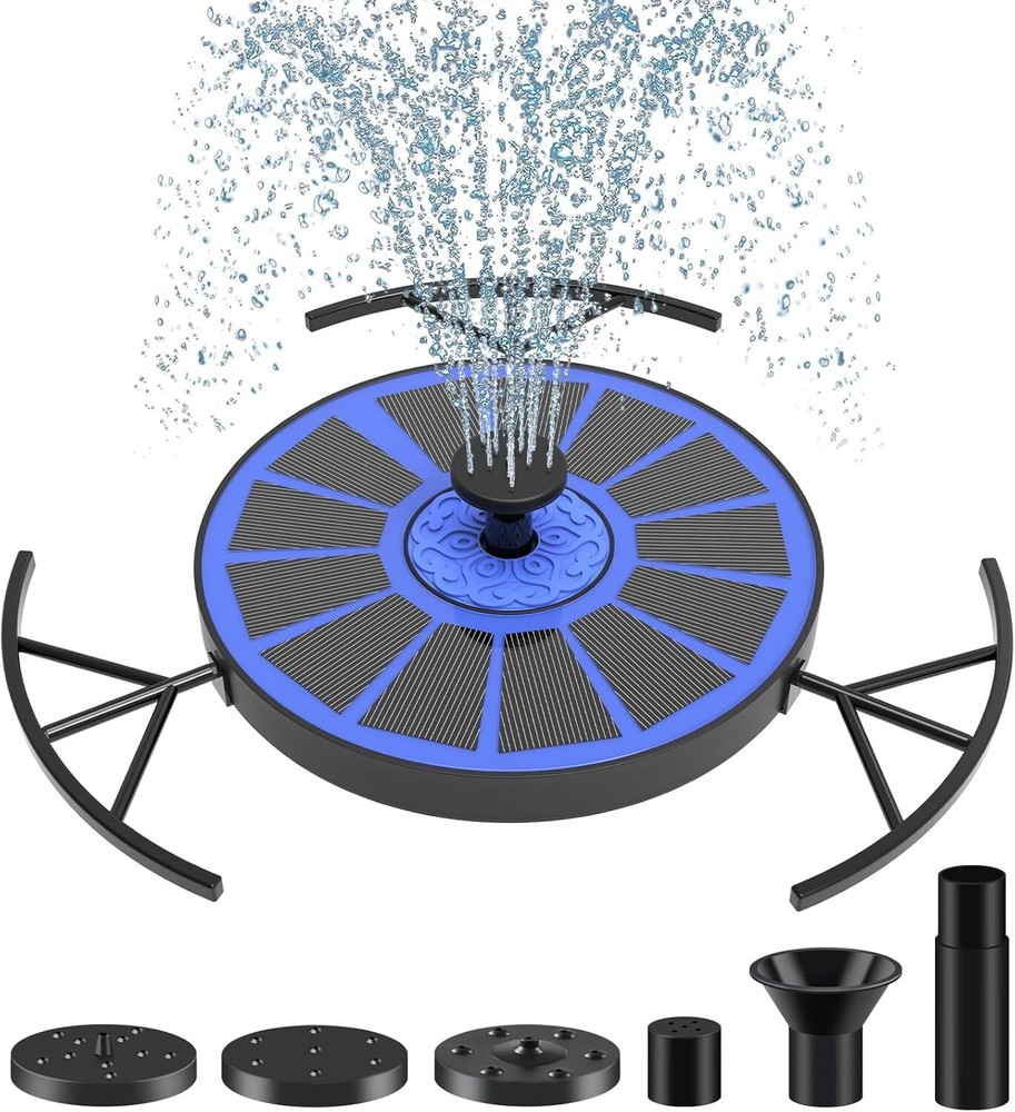 Solar Fountain Pump - 2W Water with 6 Nozzles, 6.3
