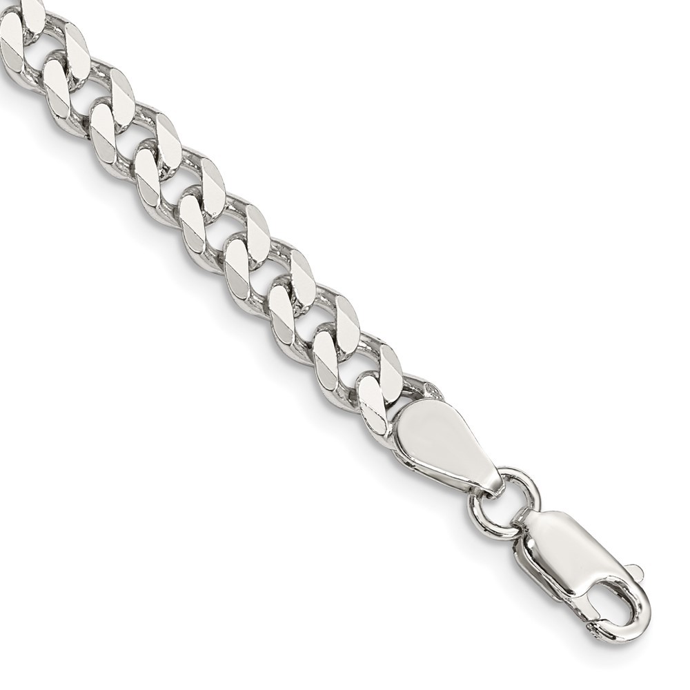 Sterling Silver 5.7mm Curb Chain Anklet for Women 9 Inch 11.47 Grams  