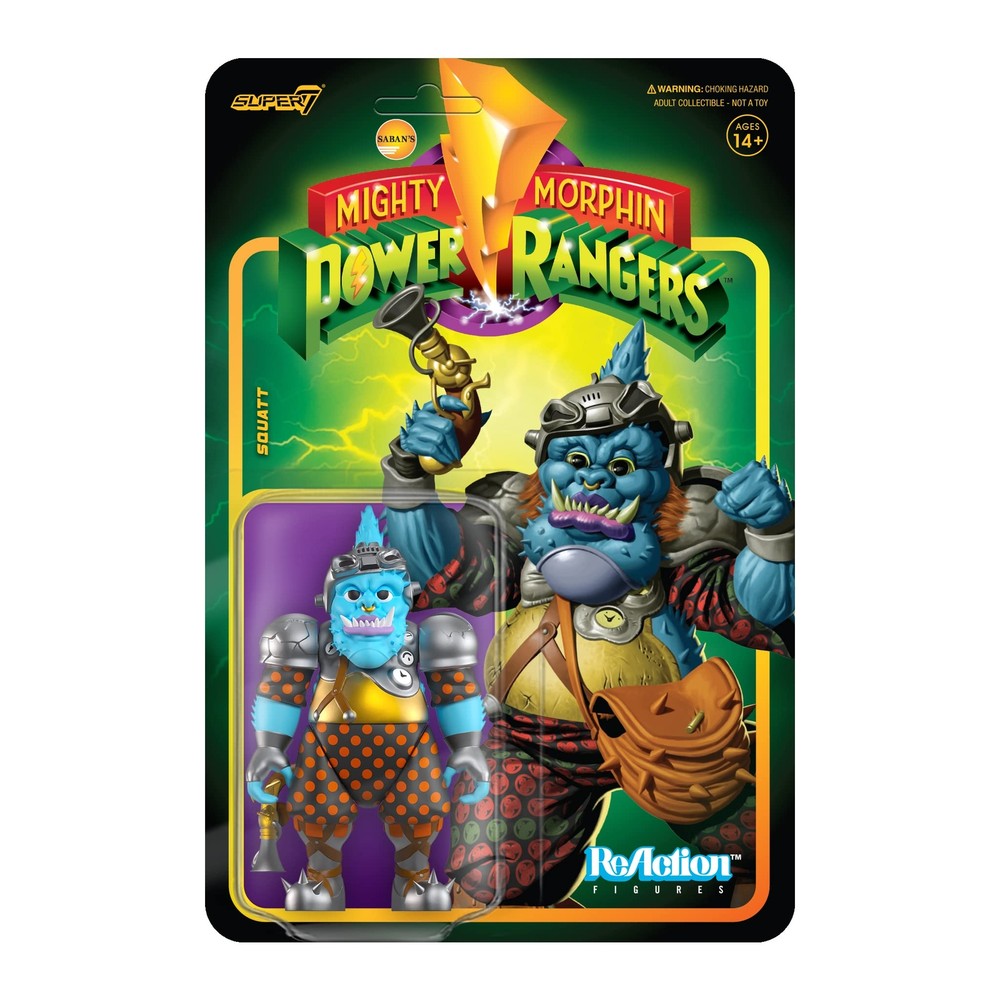 Reaction Super7 Mighty Morphin Power Rangers Squatt 3.75 Figure