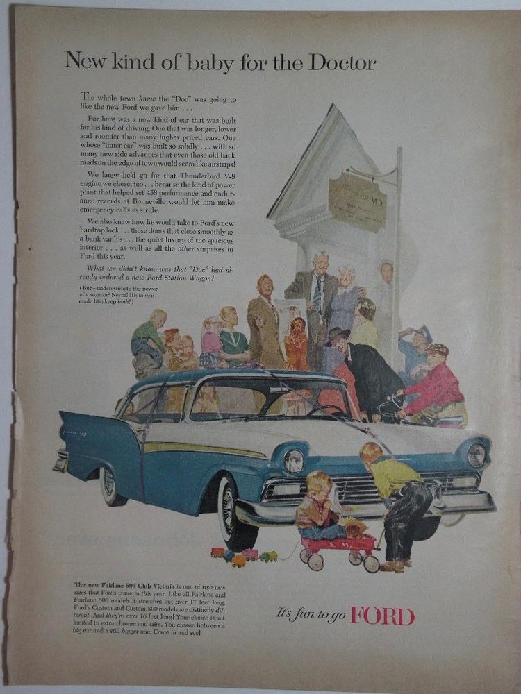 Magazine Ad* - 1957 - Ford Fairlane 500 - Club Victoria-image