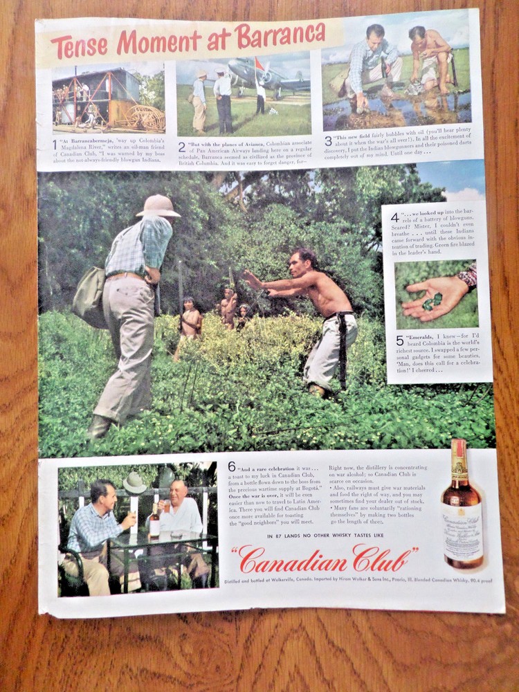 1944 Camel Cigarette Ad WW 2 Johnny Doughboy 1944 Canadian Club Whiskey Ad-image
