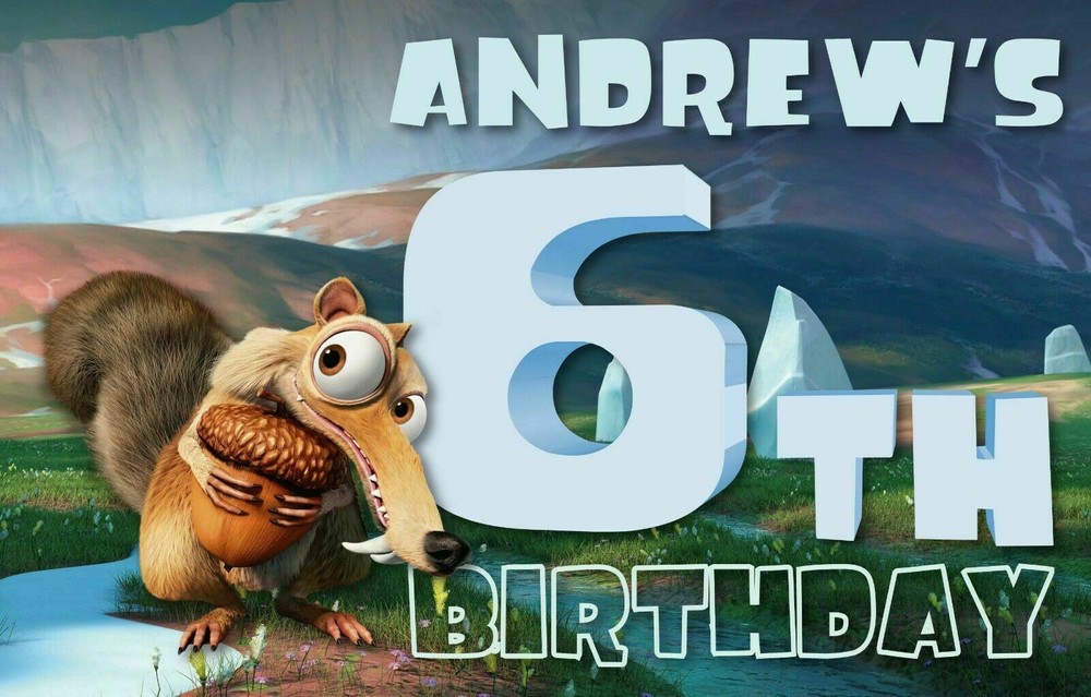 Ice Age Custom Happy Birthday Banner Personalized Poster MS52