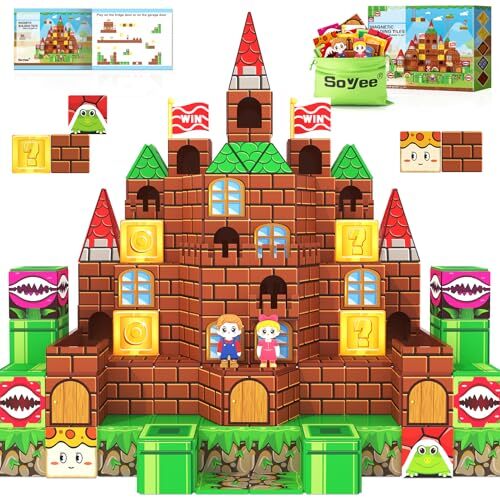 Magnetic Tiles Kids Games Toys Castle Adventure Magnetic Building Blocks Doll