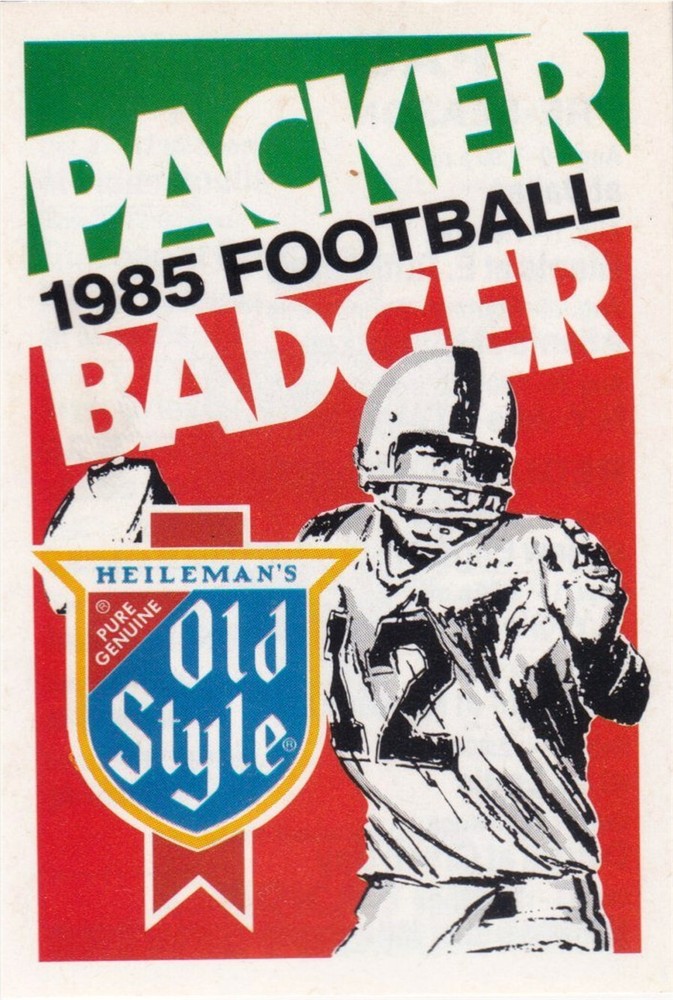 1985 Green Bay Packers, Badgers Football Pocket Schedule- Old Style Beer
