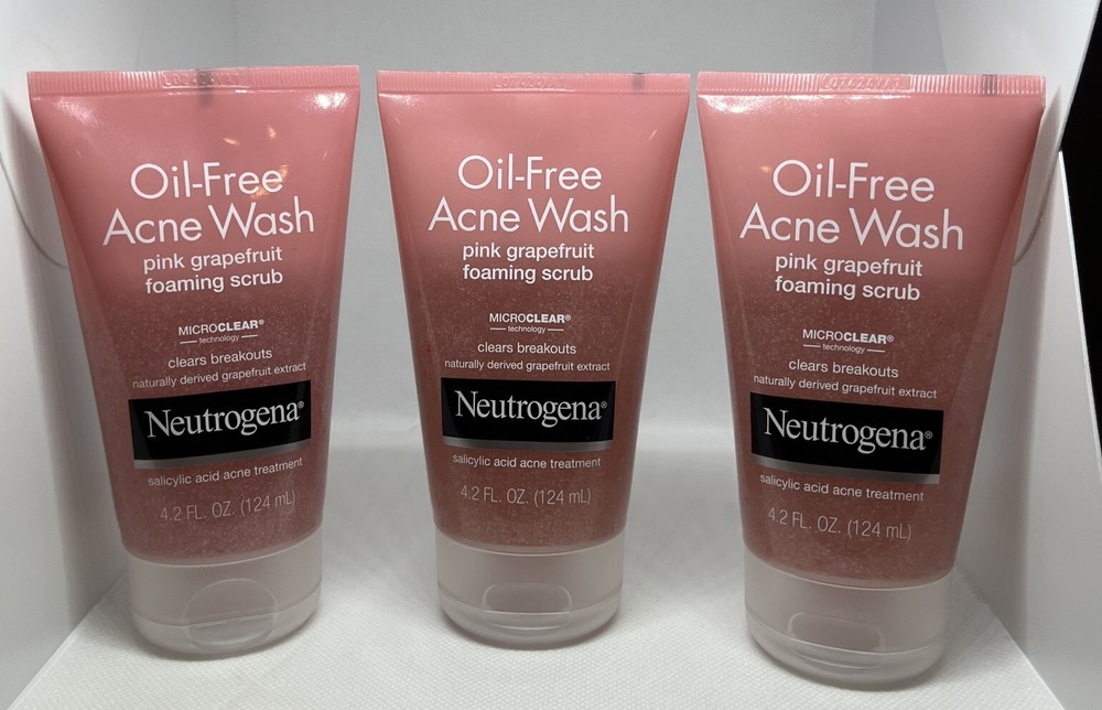 Neutrogena Oil-Free Acne Scrub Pink Grapefruit 3-Pack with Free Shipping