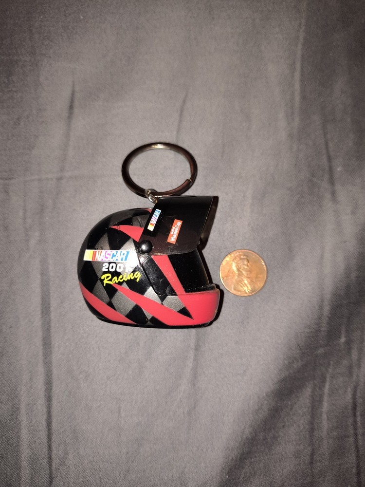 2001 NASCAR Red Racing Helmet Keychain Keyring Bag Charm