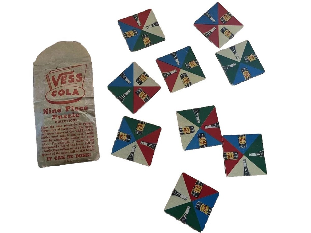 Rare Vintage Vess Cola Puzzle Mystery St. Louis Missouri Bottler