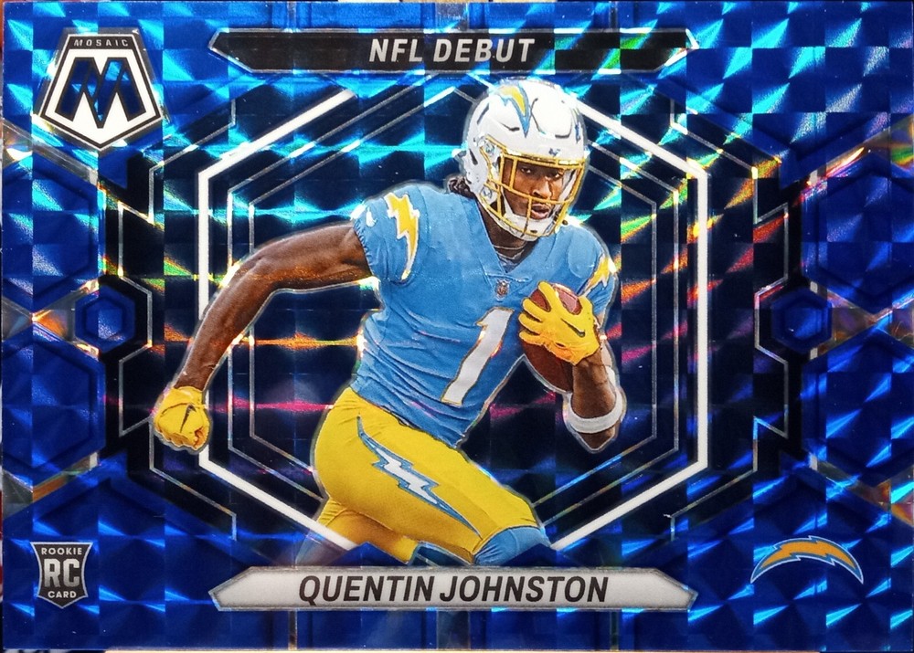 Quentin Johnston RC Chargers Blue Mosaic /99 SP Color Match 2023 Mosaic NM-MT