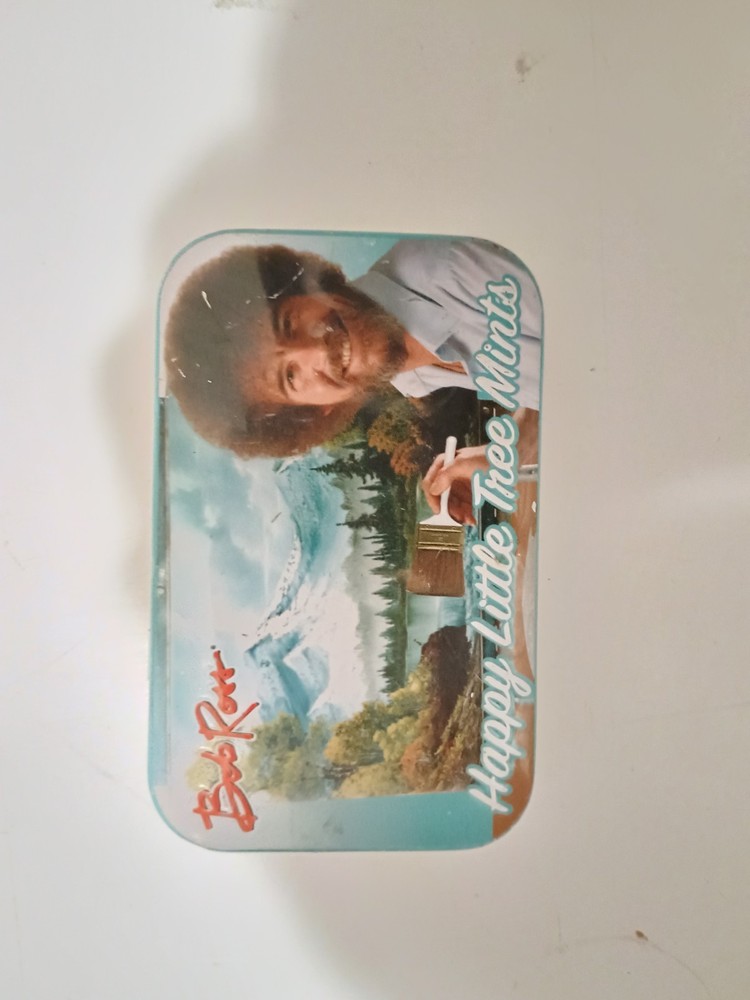 Bob Ross Happy Little Tree Mint Candy Can