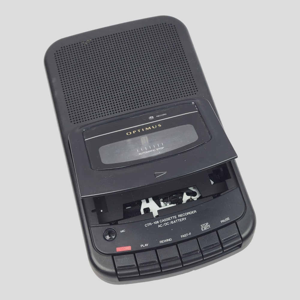 Optimus CTR-108 Portable Cassette Tape Recorder Player MIC Input TESTED