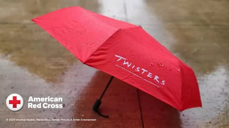 NEW American Red Cross Limited Edition TWISTERS Movie Umbrella