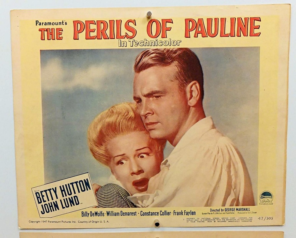 THE PERILS Of PAULINE MOVIE LOBBY CARD SET (8) 1947 BETTY HUTTON Vtg PEARL WHITE