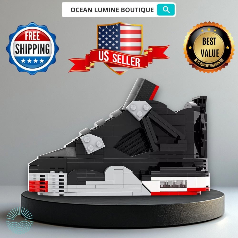 AJ Travis Scott Sneaker Building Bricks, Matching Key Chain, Puzzles Blocks Toy