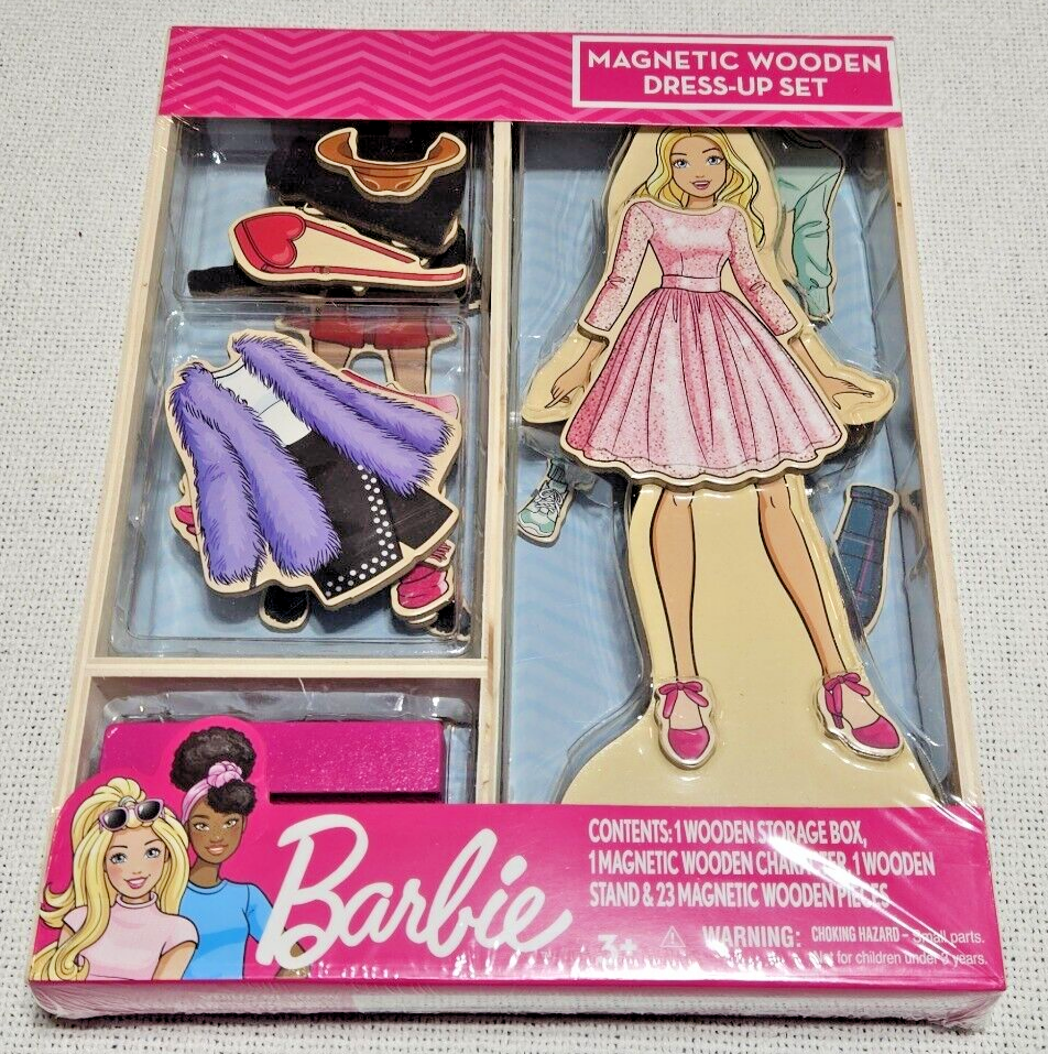 Barbie Magnetic Wooden Dress  Up Set 23 Pieces. BRAND NEW