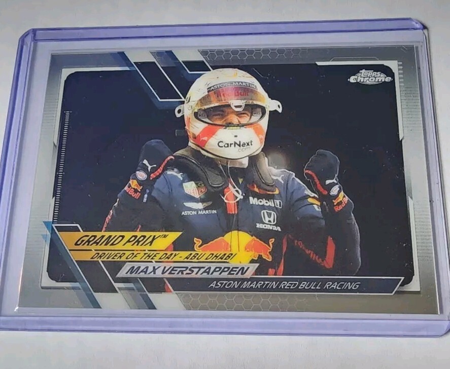 MAX VERSTAPPEN TOPPS CHROME ABU DHABI DRIVER OF THE DAY