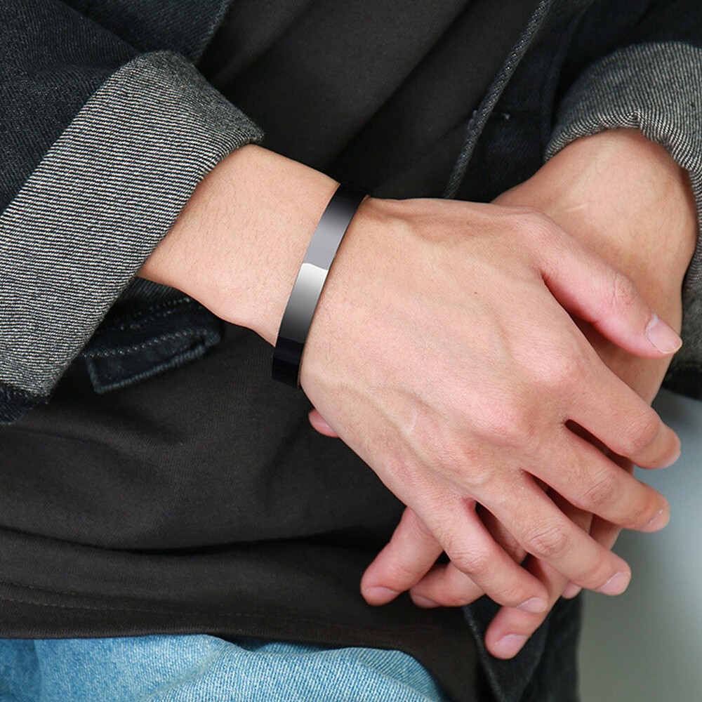 Men Women Simple Adjustable Steel Titanium Bracelet Hand Jewelry Accessories