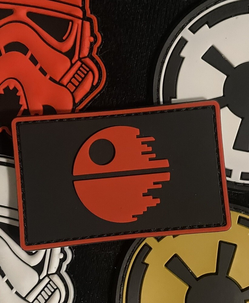 Death Star Galactic Empire Dark Side Star Wars Tactical Patch Hook Loop Red