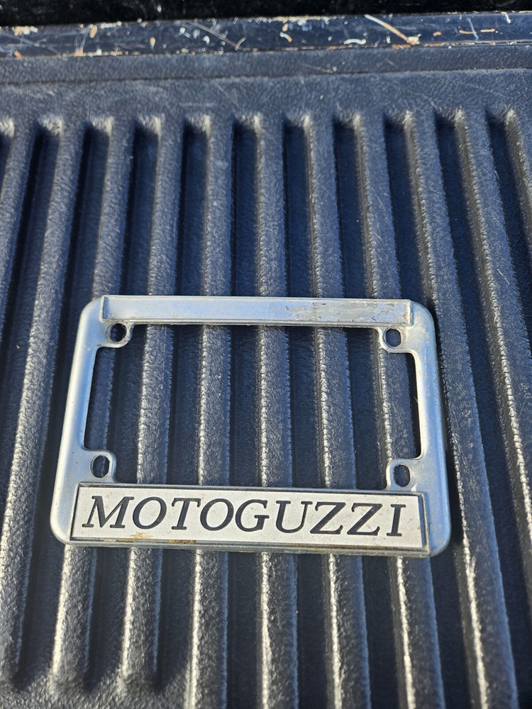 Vintage Moto Guzzi Motorcycle License Plate Metal Frame