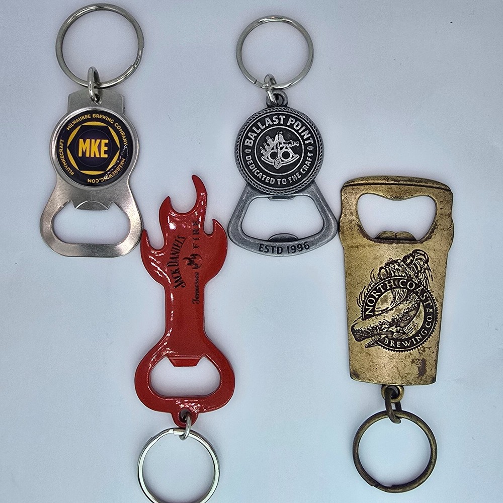Lot of 4 Brewing Companies Bottle Openers Keychains