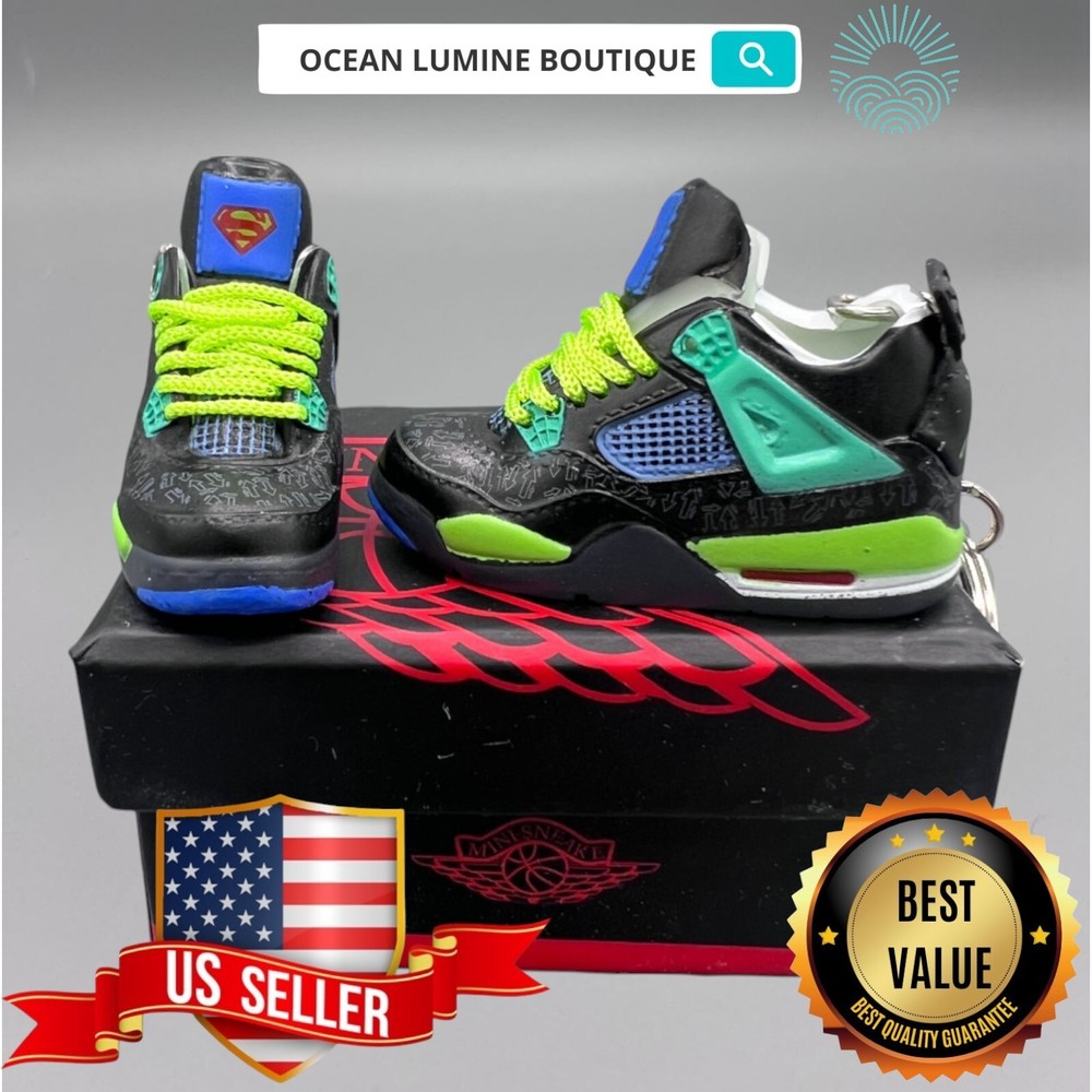 Air Jordan 3D Mini Sneaker Keychain, Shoe Keyring Shoe Box, Display Box Option